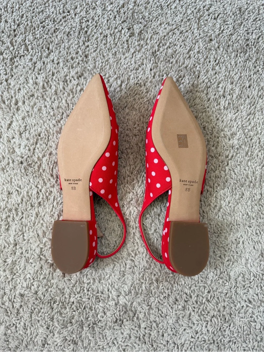 NWOT Kate Spade Red Polka Veronica Flats Size 8 - Picture 13 of 13